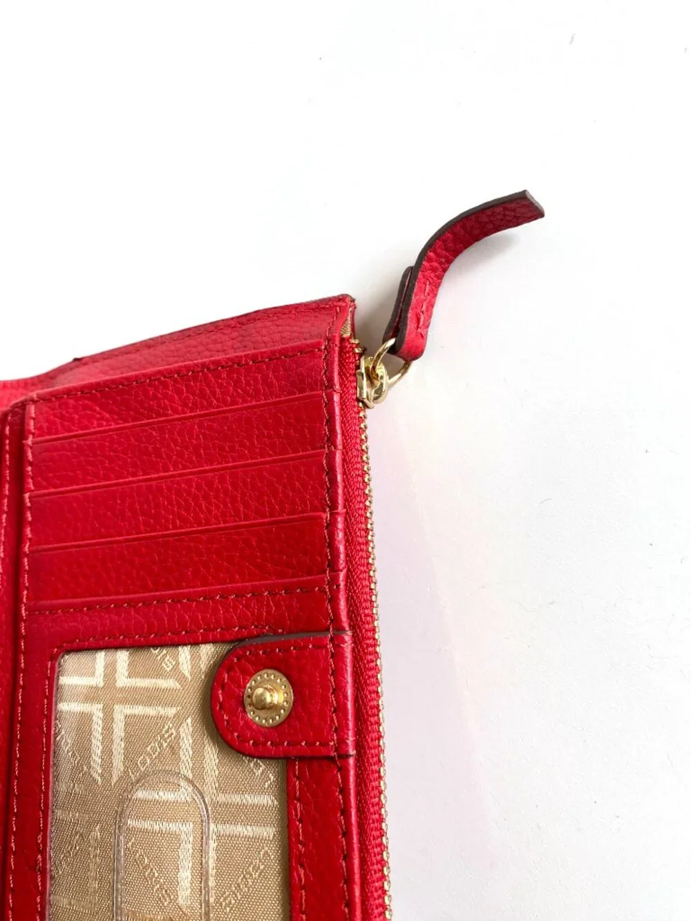 LODIS Rope Me in North or South French Leather Purse Red Wallet